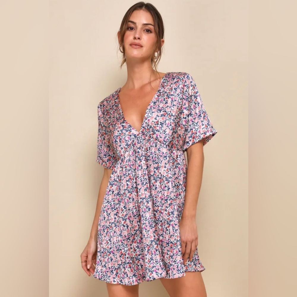 Lulu's Pink Floral Dress